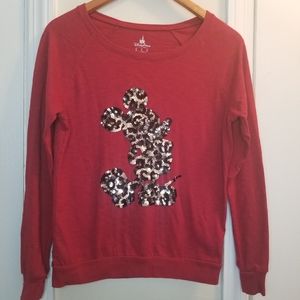 Disney Parks Red Mickey Mouse Long Sleeve Shirt